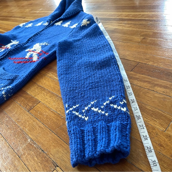 70’s Blue Ski Pattern Cardigan Sweater - Picture 10 of 10